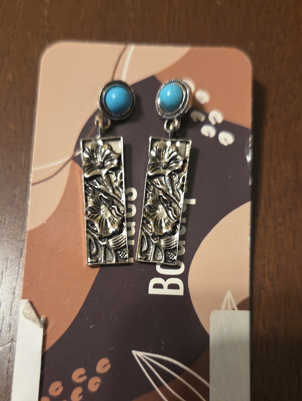 Turquoise Flower Drop Earrings